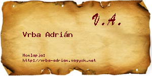 Vrba Adrián névjegykártya